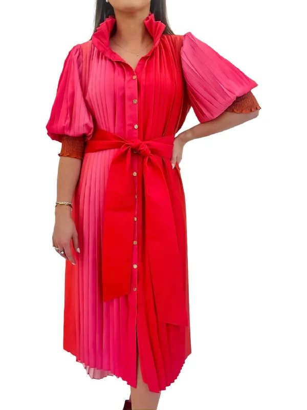 Rowan Dress In Pink/orange