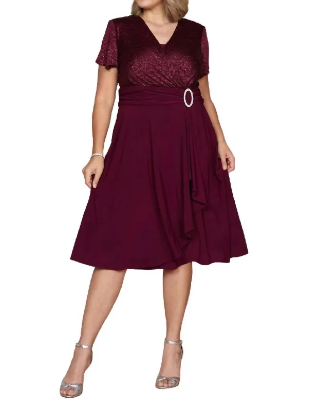 Short Mother Of The Bride Dress In Merlot