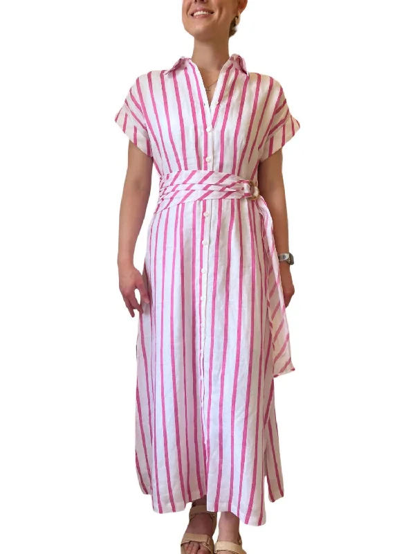 Smithy Dress In Pink/white