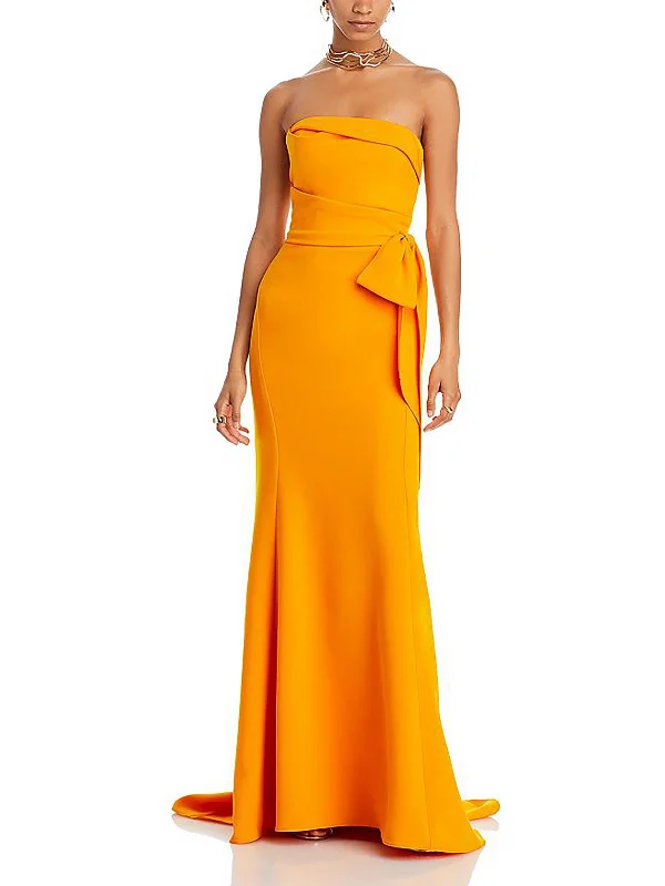 Womens Strapless Long Evening Dress