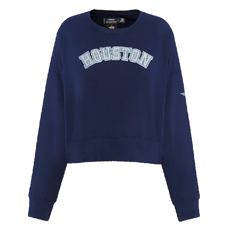 SUDADERA DE CUELLO REDONDO MLB HOUSTON ASTROS VARSITY BLUES PARA MUJER