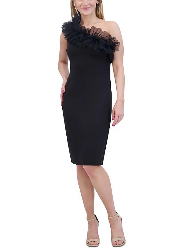 Womens Tulle Knee Length Bodycon Dress