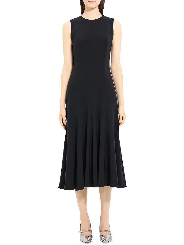 Womens Midi Fit & Flare Wear To Work Dress