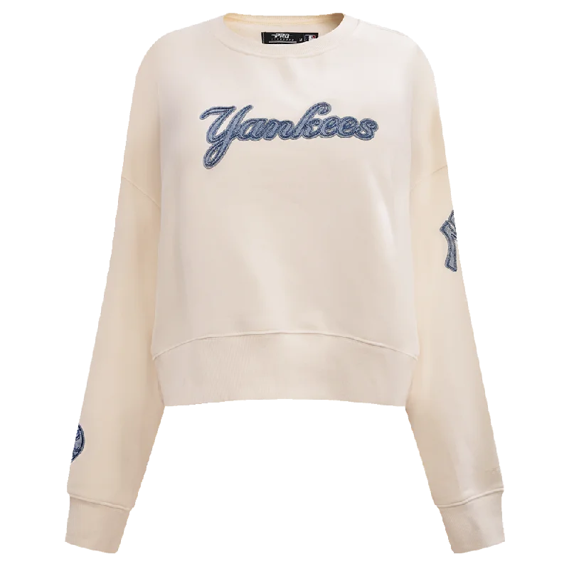 SUDADERA DE CUELLO REDONDO MLB NEW YORK YANKEES VARSITY BLUES PARA MUJER