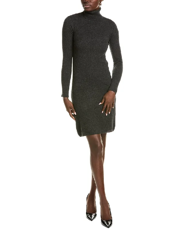 sofiacashmere Classic Turtleneck Cashmere Sweaterdress