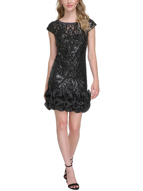 Womens Sequined Mini Cocktail And Party Dress