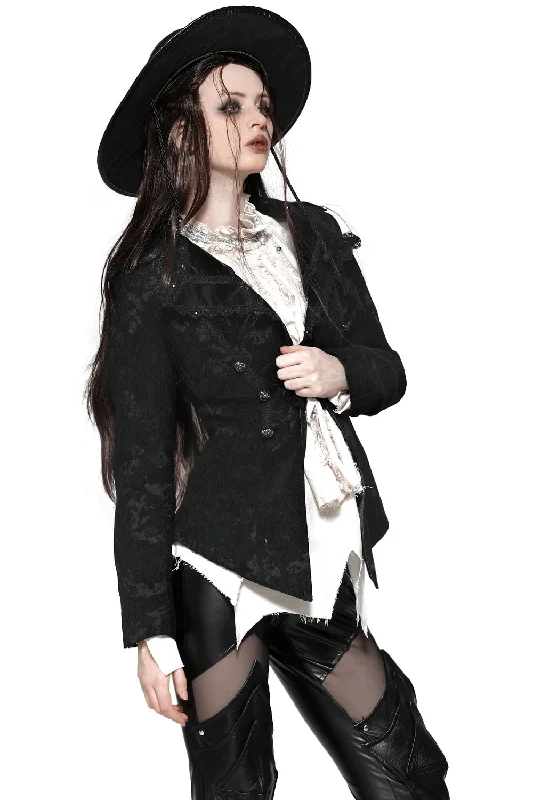 Gothic Jacket with Lace Details and Statement Buttons