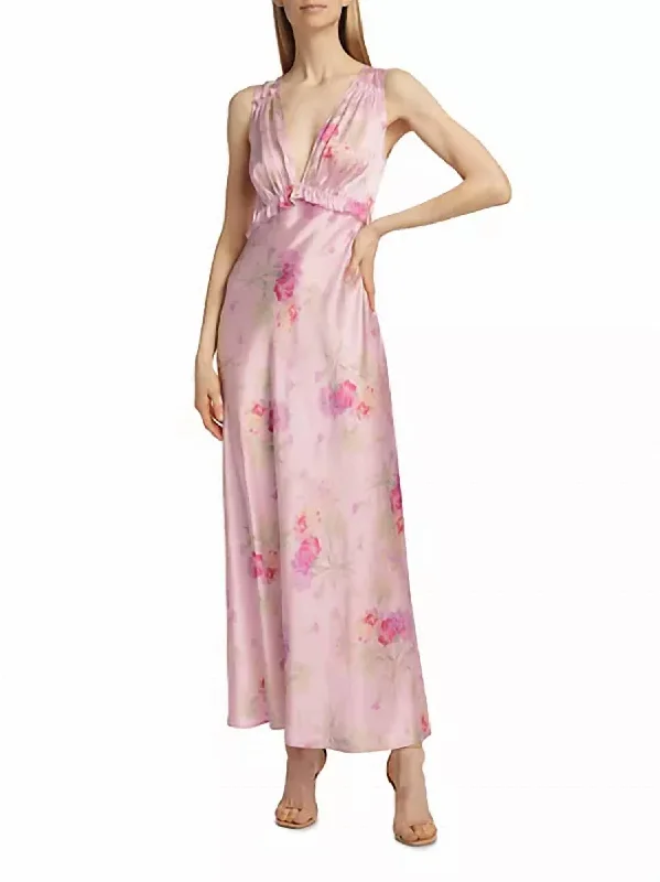 Silk Charmeuse Suniva Dress In Bombay Pink