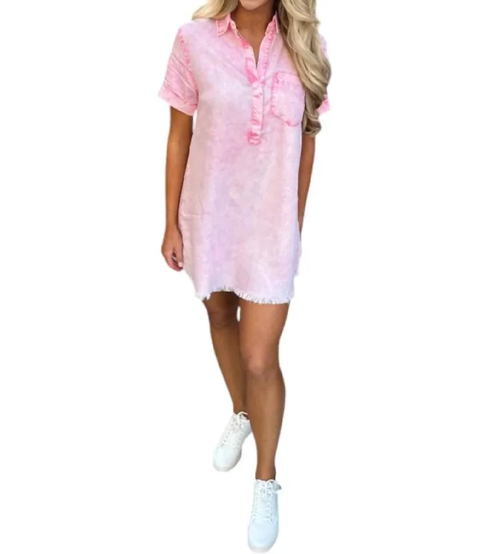 Day By Day Dress In Pink Washed