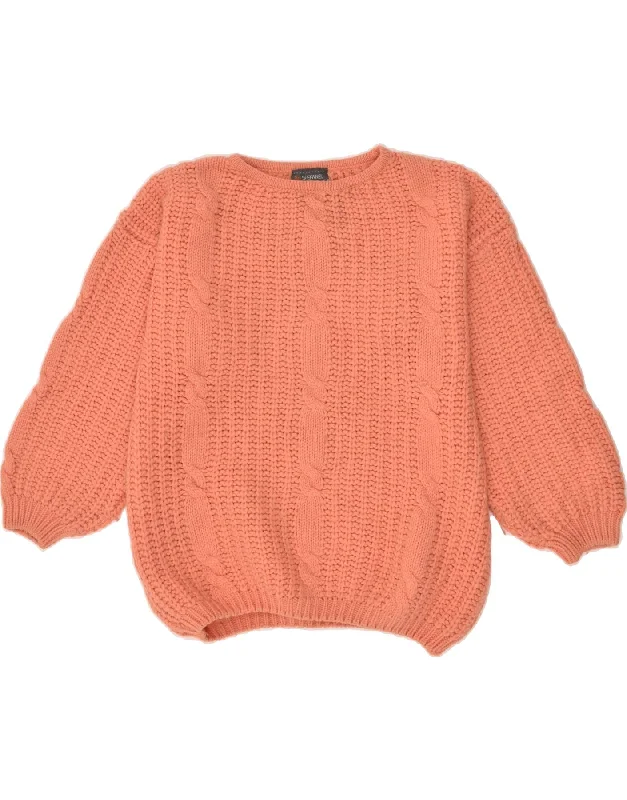 STEFANEL Womens Crew Neck Jumper Sweater UK 22 3XL Orange Wool