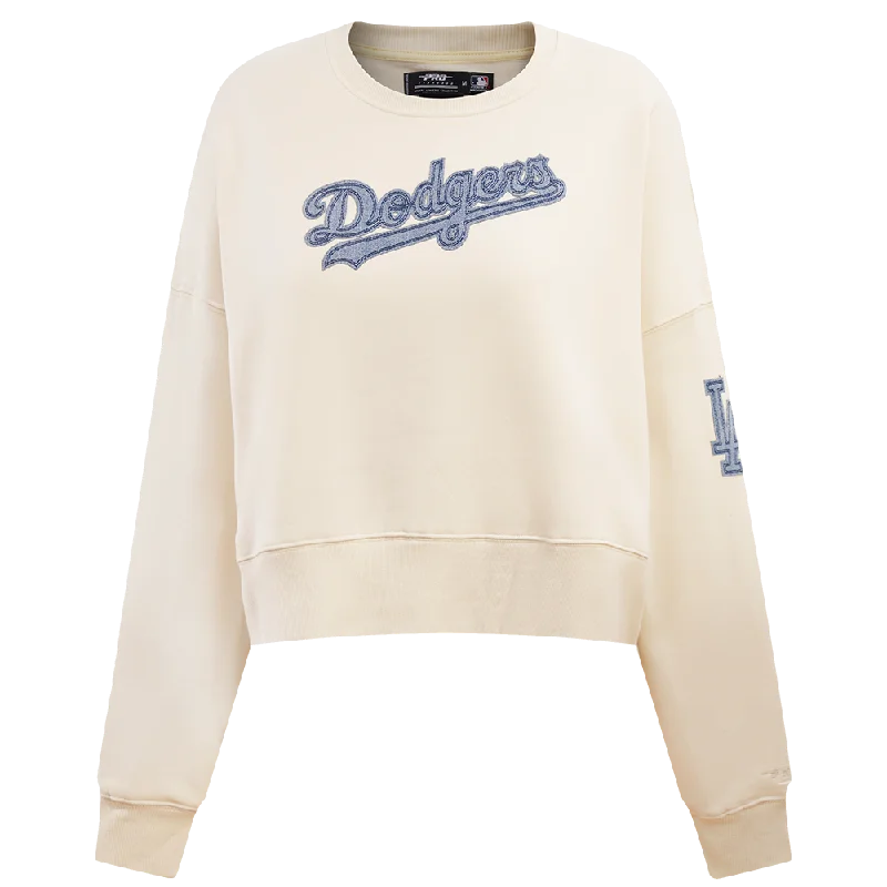 SUDADERA DE CUELLO REDONDO MLB LOS ANGELES DODGERS VARSITY BLUES PARA MUJER