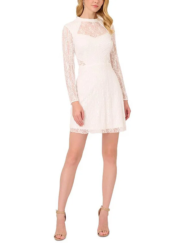 Womens Lace Mini Mini Dress