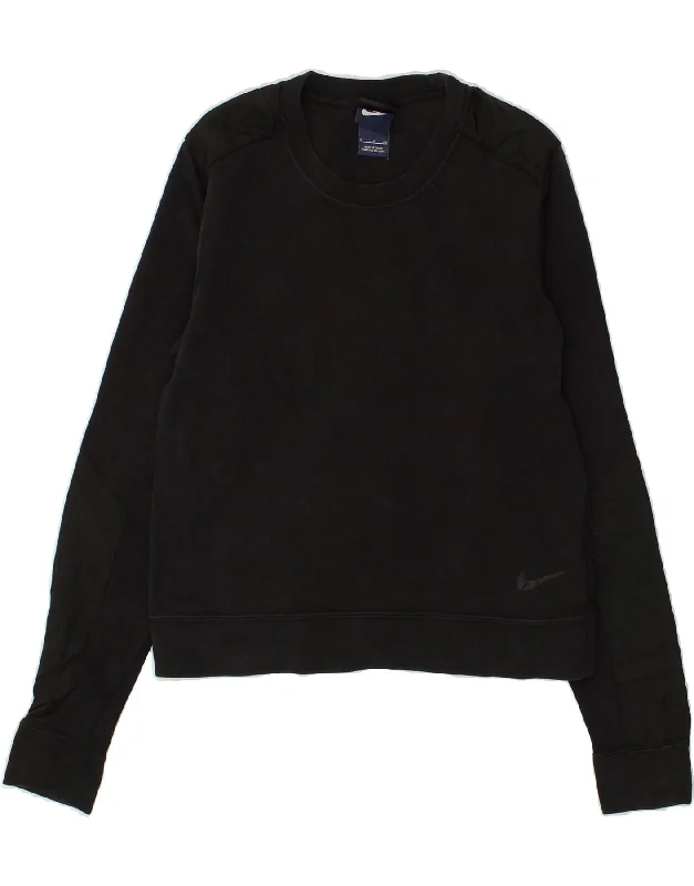 NIKE Womens Sweatshirt Jumper UK 10 Small Black Cotton