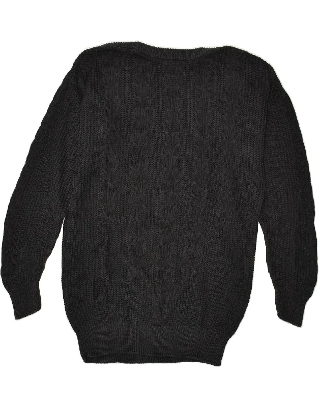 LAURA TORELLI Womens Boat Neck Jumper Sweater UK 48 XL Black Viscose