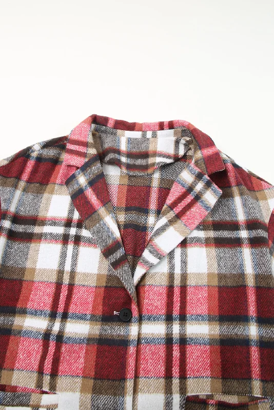 Red Plaid Long Coat