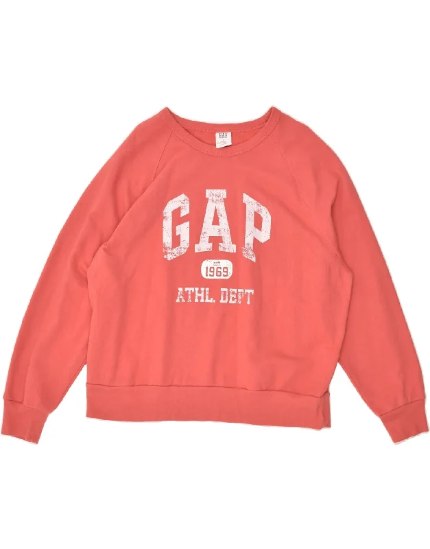 GAP Womens Graphic Sweatshirt Jumper UK 18 XL Pink Cotton