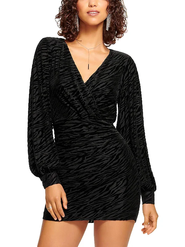 Kalani Womens Velvet Mini Cocktail And Party Dress