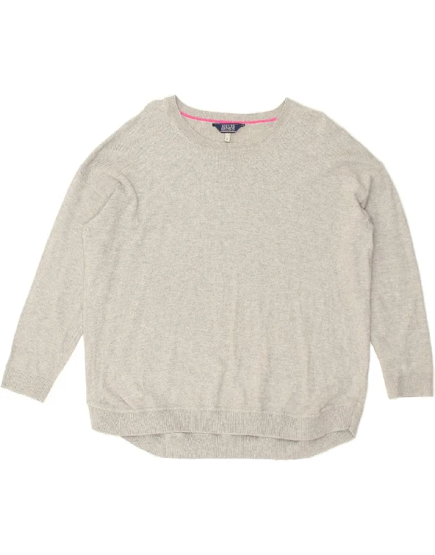 JOULES Womens Boat Neck Jumper Sweater UK 14 Large  Grey Polyester