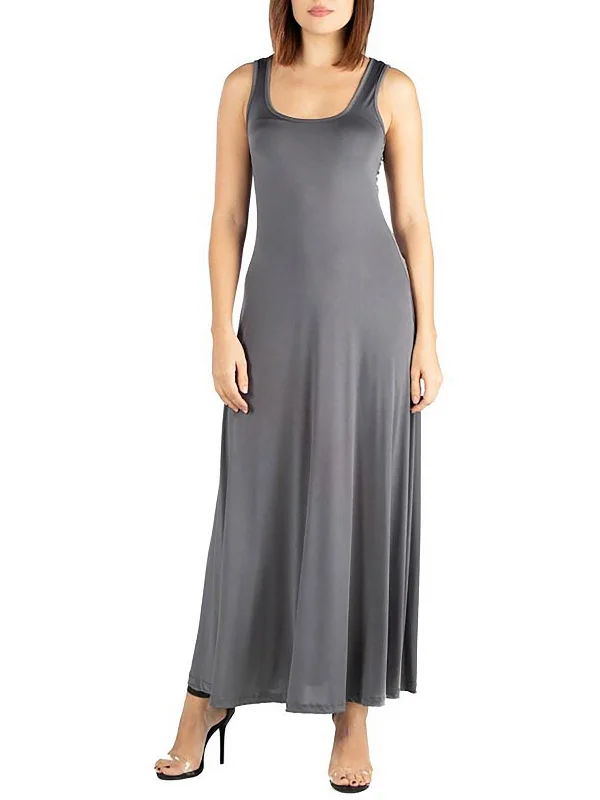 Plus Womens Scoop Neck Long Maxi Dress