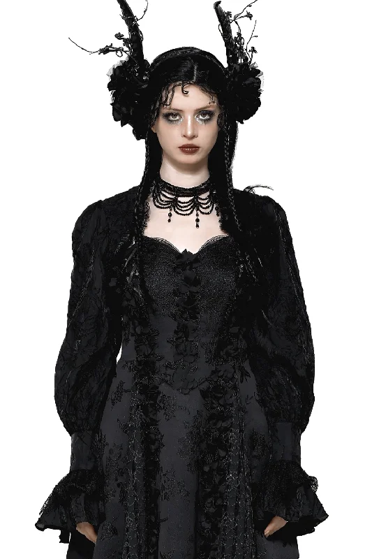 Elegant Gothic Ruffles Bolero with Fringe Sleeves