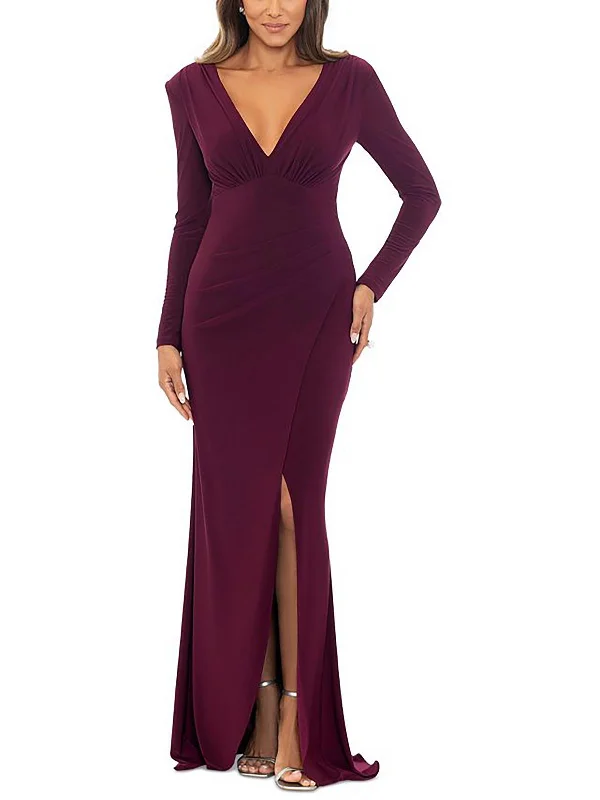 Womens V-Neck Maxi Evening Dress