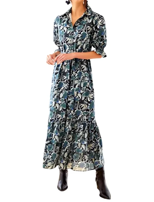 Sienna Maxi Dress In Wintergreen Foliage