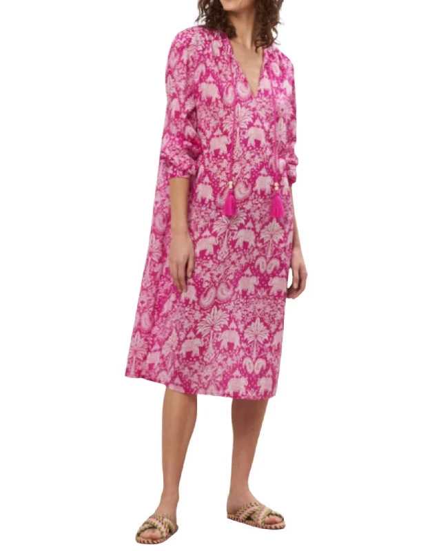 Rahma Woven Dress In Pink