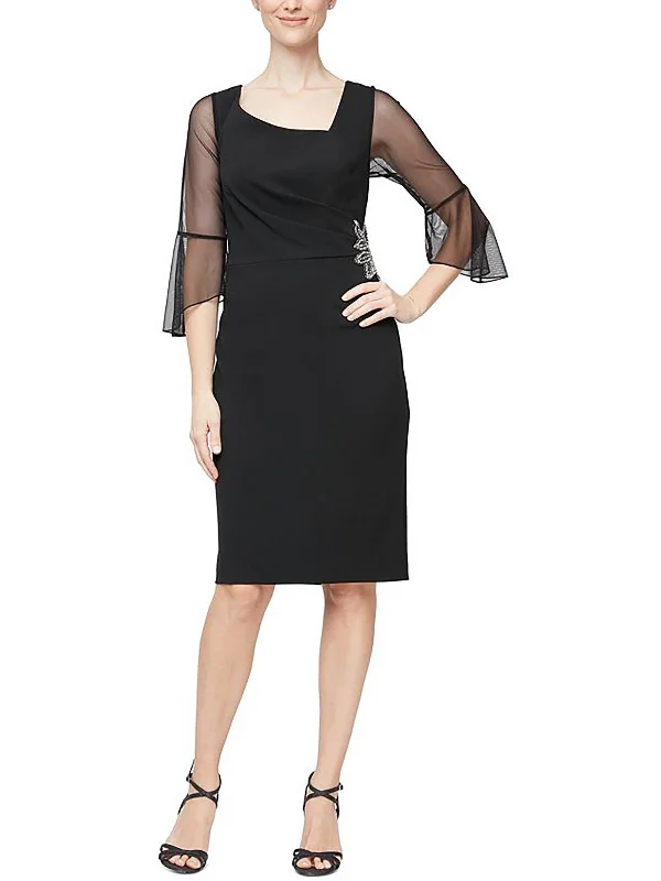 Womens Embellished Sheath Sheath Dress