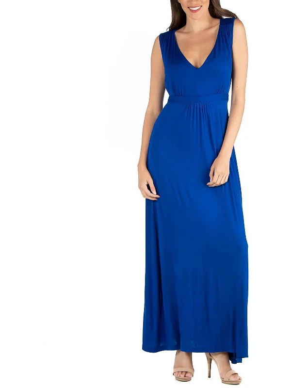 Plus Womens Tie Waist Long Maxi Dress