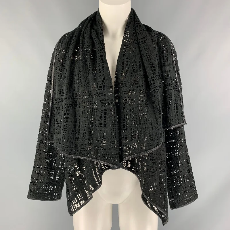 PORTS 1961 Size 8 Black Lace Asymmetrical Jacket