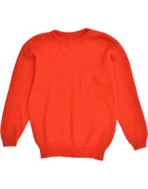 VINTAGE Womens Crew Neck Jumper Sweater UK 12 Medium Red