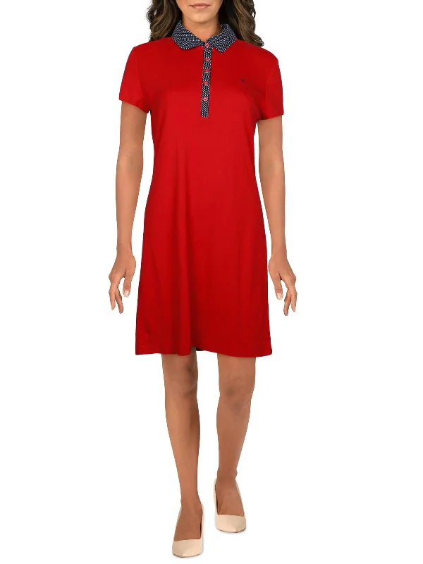 Womens Polo Collared T-Shirt Dress