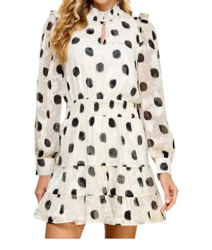 Spotted Socialite Dress In Black/white