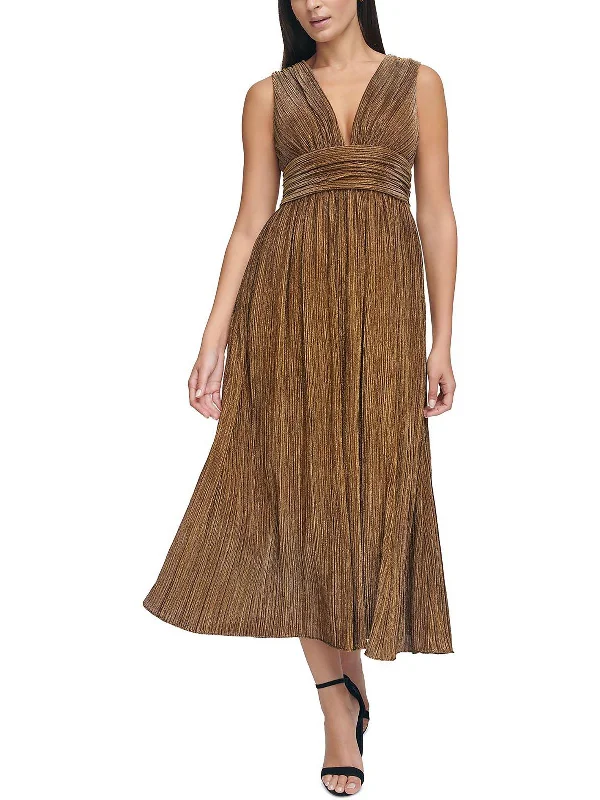 Womens Metallic Long Evening Dress