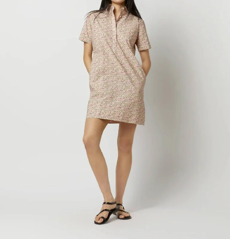 Popover Dress In Pink/green Astrid Niva Liberty