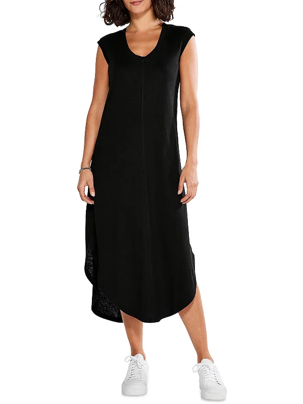 Womens Scoop Neck Long T-Shirt Dress