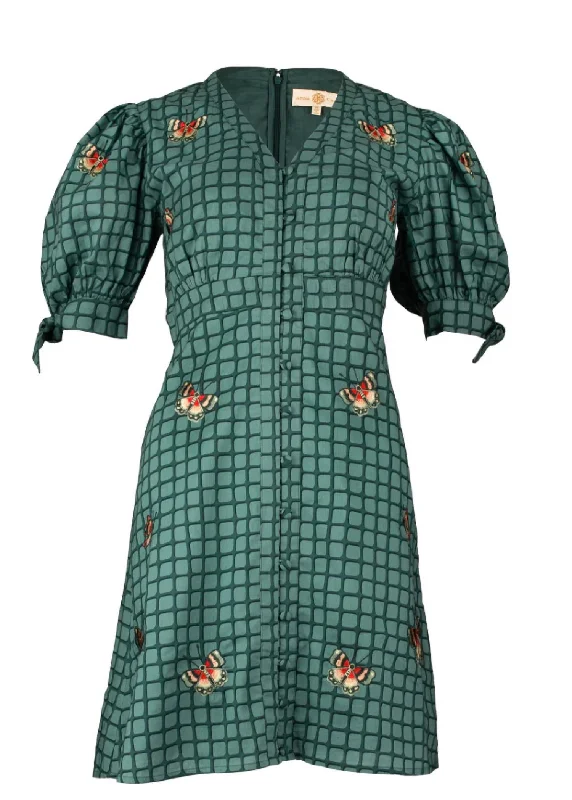 Emerson Dress In Emerald Grid