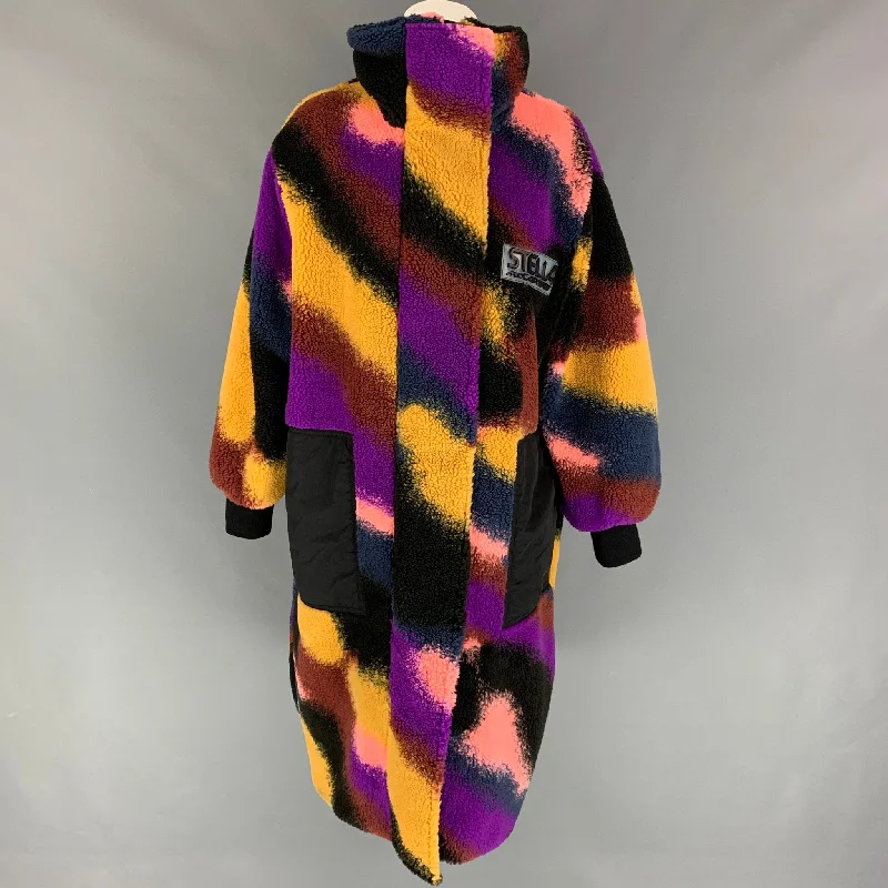 STELLA McCARTNEY Size 4 Multi-Color Teddy Jacquard Marley Oversize Coat