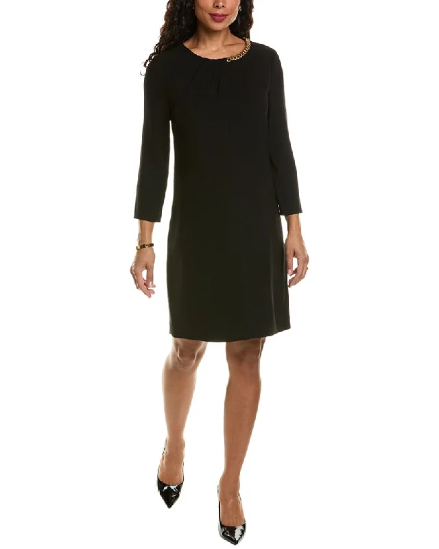 Elie Tahari Chain Trim Shift Dress