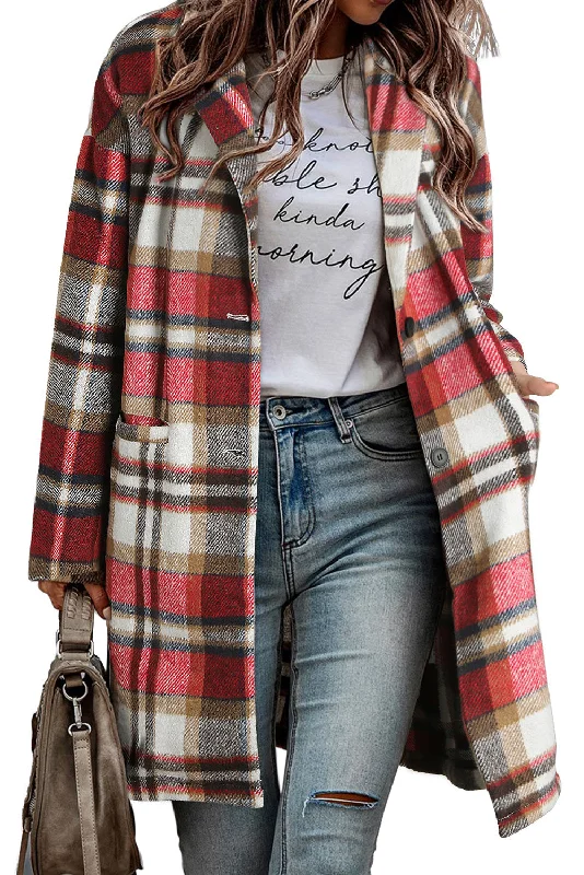 Longline Plaid Coat