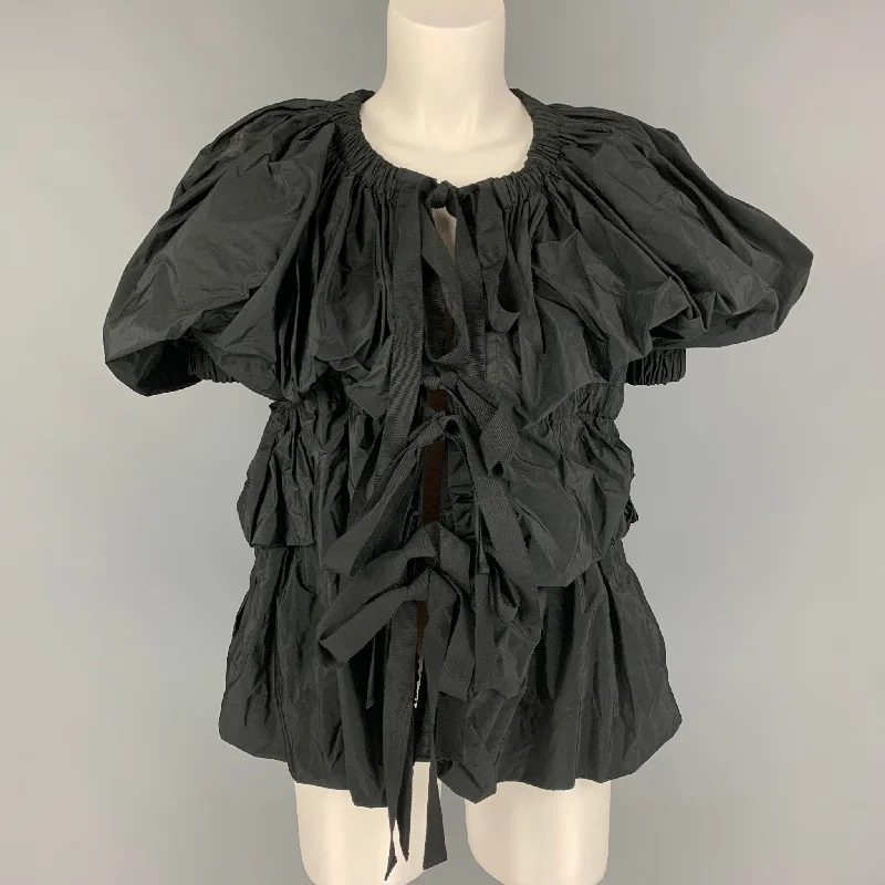 DRIES VAN NOTEN SS 20 Size XS Black Polyester Taffeta Jacket