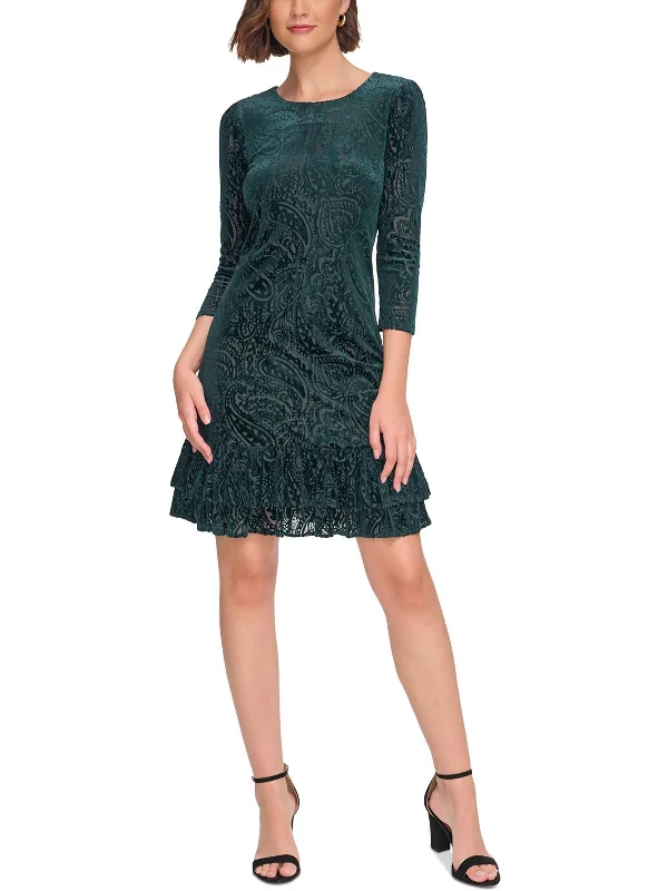 Womens Velvet Mini Cocktail And Party Dress