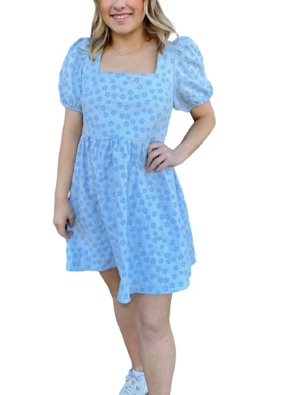 Pretty Little Flowers Dress In Blue