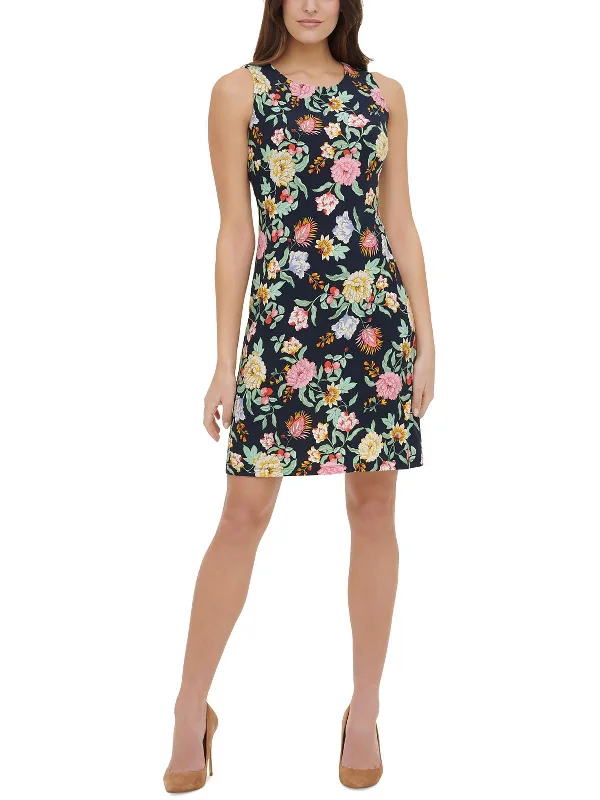 Womens Floral Print Short Wear To Work Dress