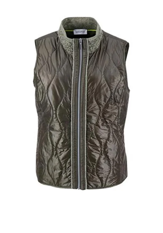 Just White Padded Gilet, Olive