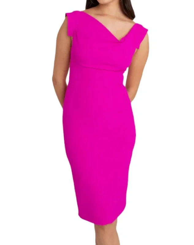 Jackie-O Dress In Vibrant Pink