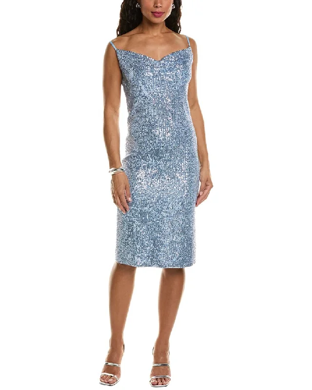 Elie Tahari Cowl Neck Sequin Mini Dress