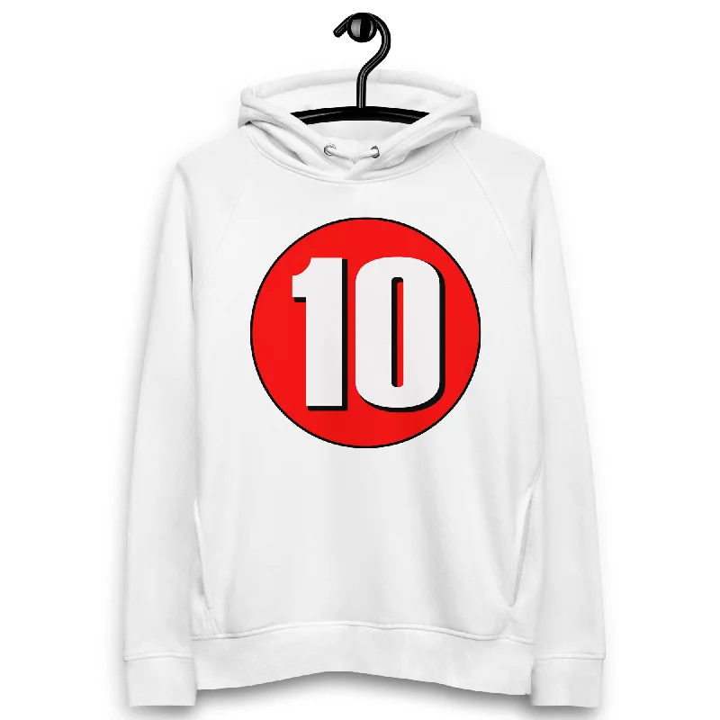 Unisex pullover hoodie: White on Red 10