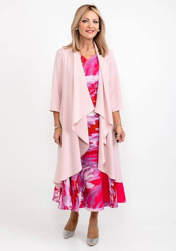 Coco Doll Cove Long Crepe Jacket, Blush