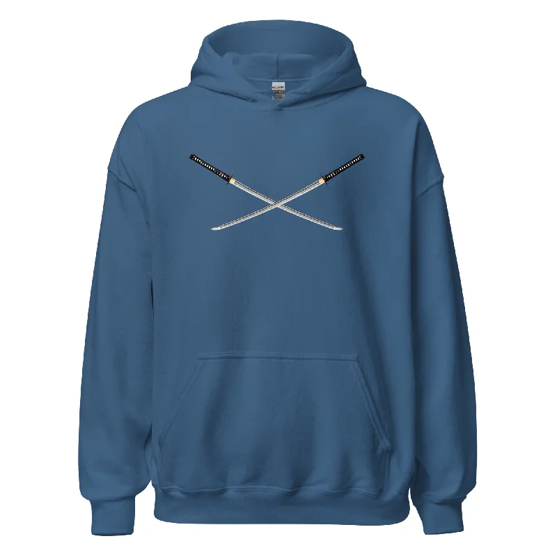 Dual Samurai Swords Anime Warrior Pullover Hoodie Sweatshirt